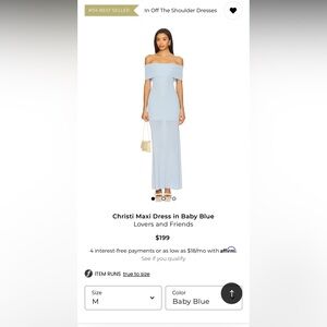 Lovers + Friends Christi Baby Blue Maxi Dress